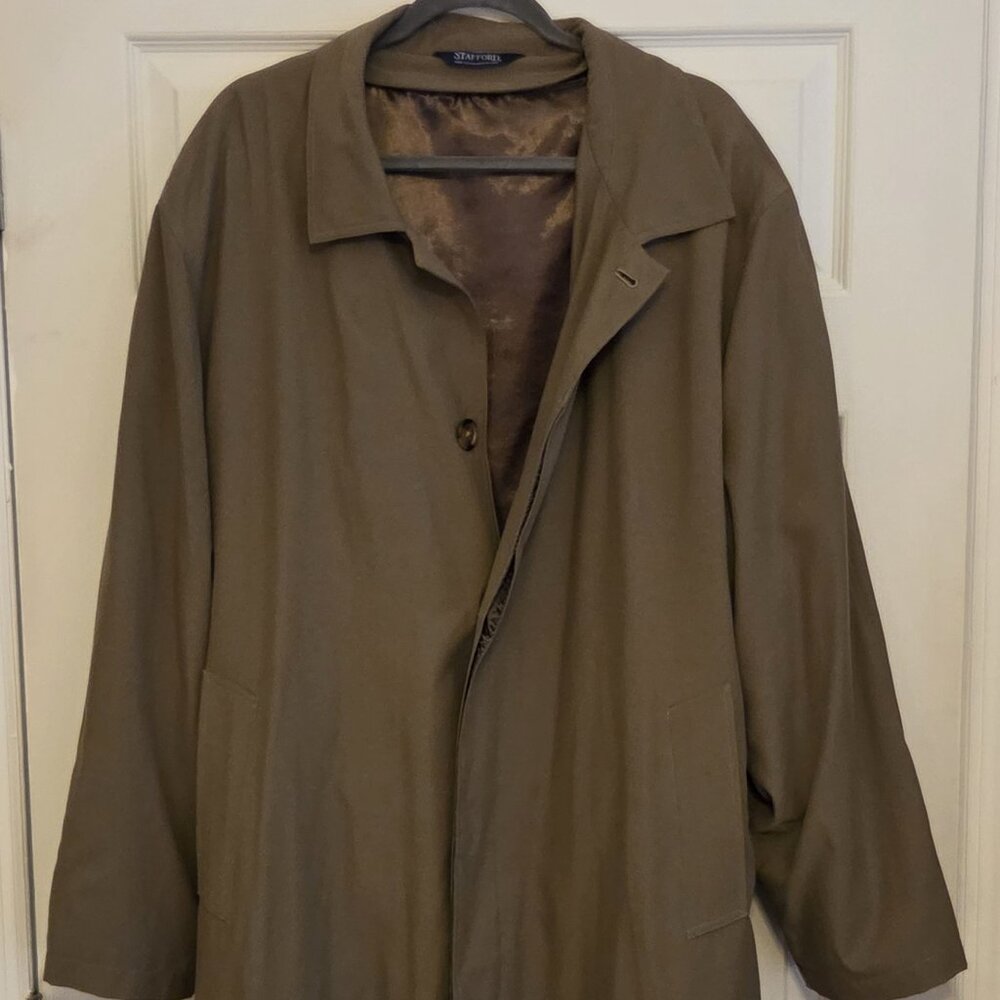 Stafford Trench Coat , Size 50 R,  Med Tan